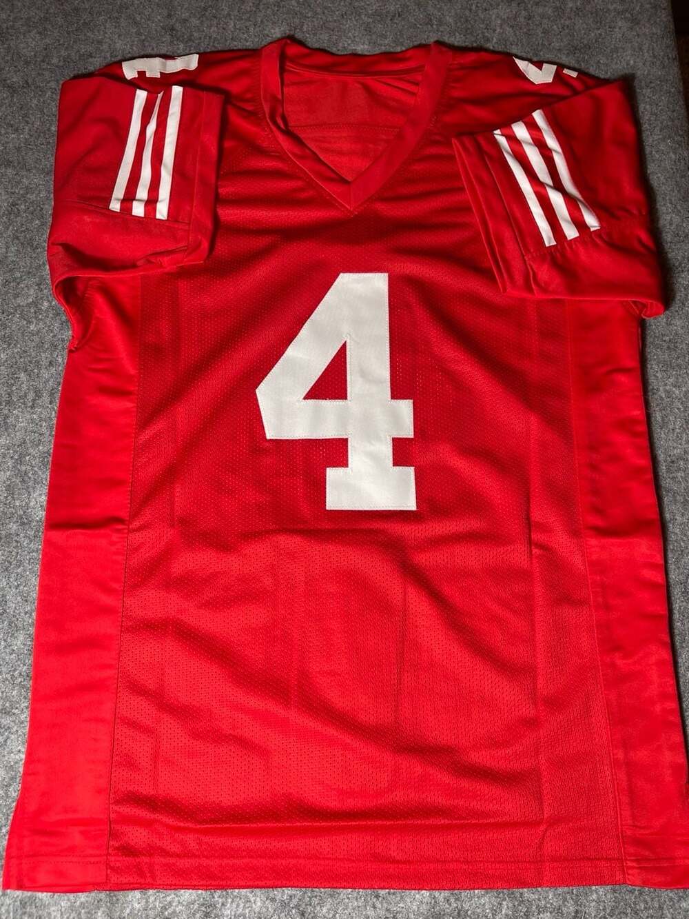 Jake Moody Authentic Signed Red Pro Style Jersey Autographed BAS Witnessed